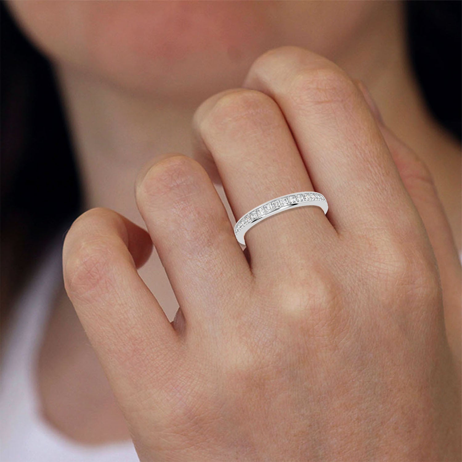 Buy 1.14Ct Eternity Natural Diamond Band | Solitairekart